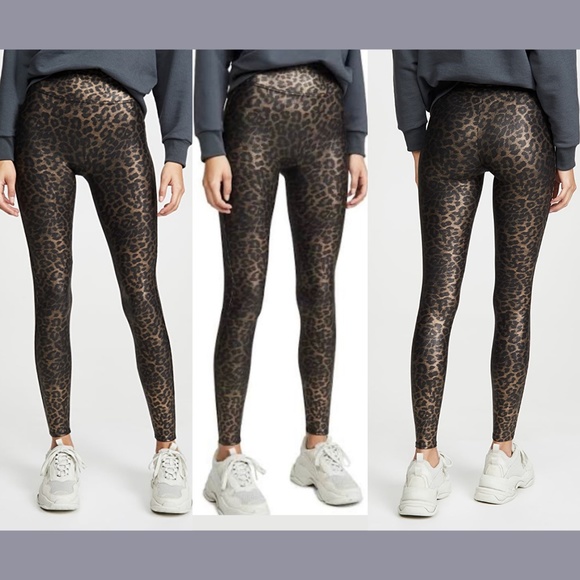 SPANX Pants - NWT Spanx [ XS ] Leopard Print Faux Leather Leggings